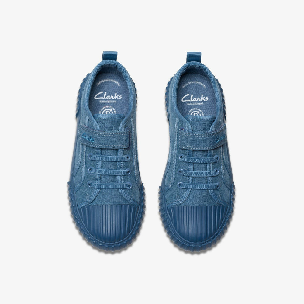 Foxing Stitch Kid Blue Fabric