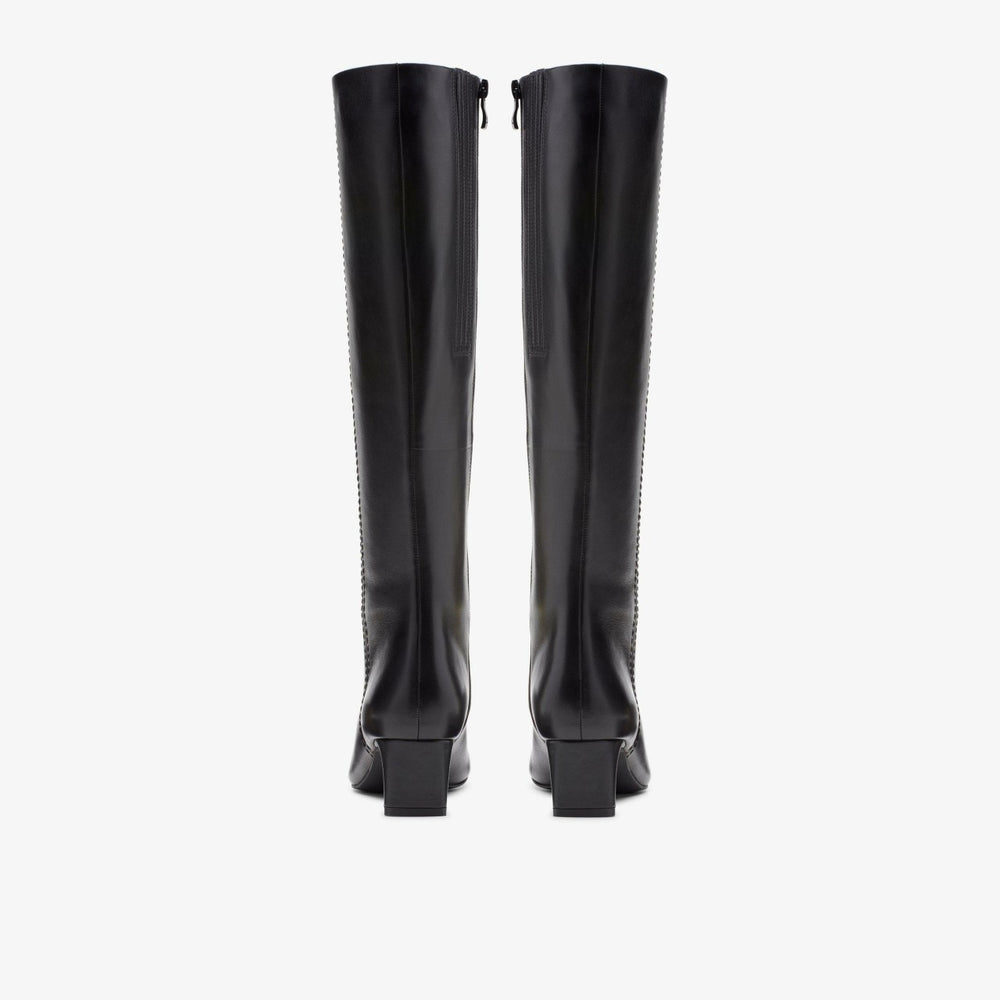Edina Tall Black Leather