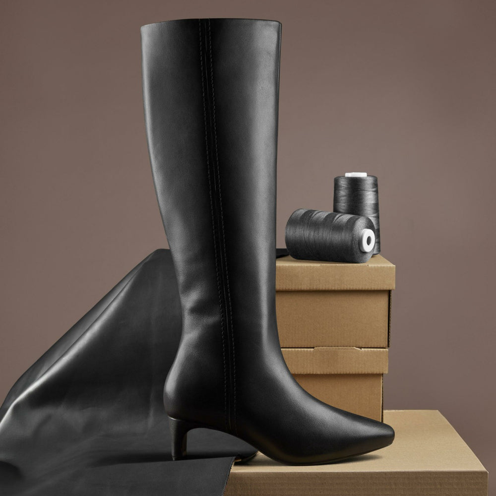 Edina Tall Black Leather