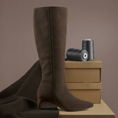 Edina Tall Dark Brown Suede
