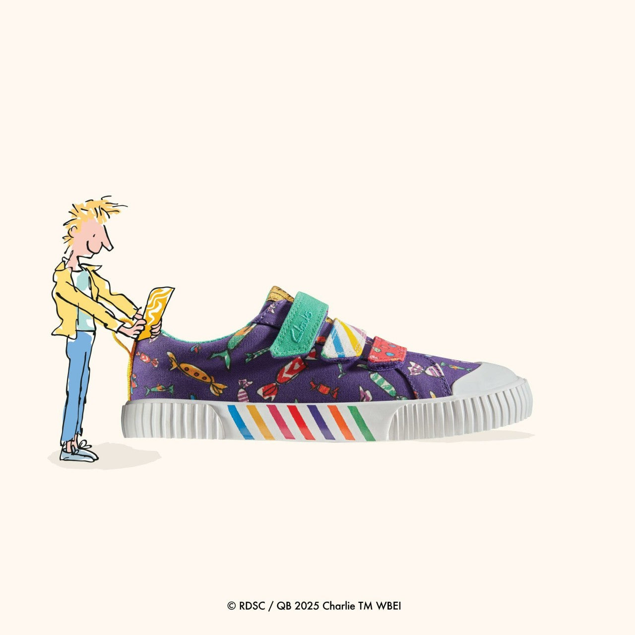 Roald Dahl Charlie & the Chocolate Factory Foxing Mix Kid Purple Canvas