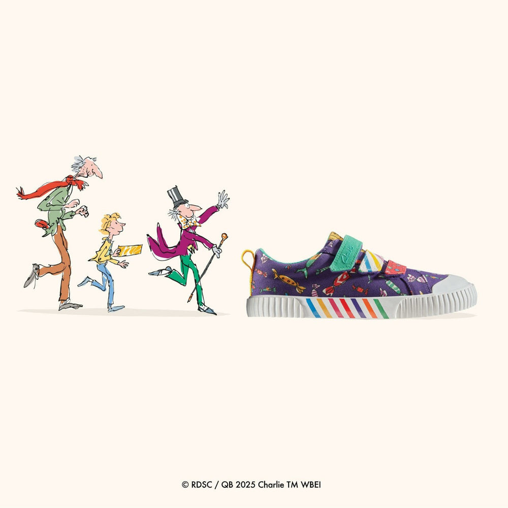 Roald Dahl Charlie & the Chocolate Factory Foxing Mix Kid Purple Canvas