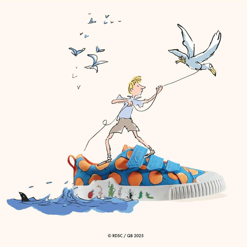 Roald Dahl James & the Giant Peach Foxing Air Kid Blue Canvas