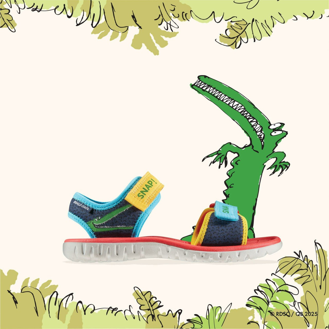 Roald Dahl The Enormous Crocodile Surfing Ace Kid Navy Print