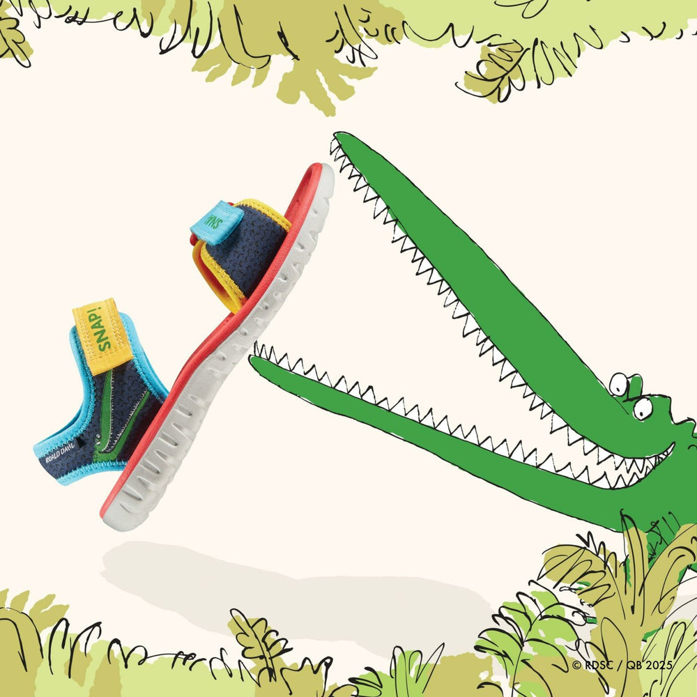 Roald Dahl The Enormous Crocodile Surfing Ace Kid Navy Print