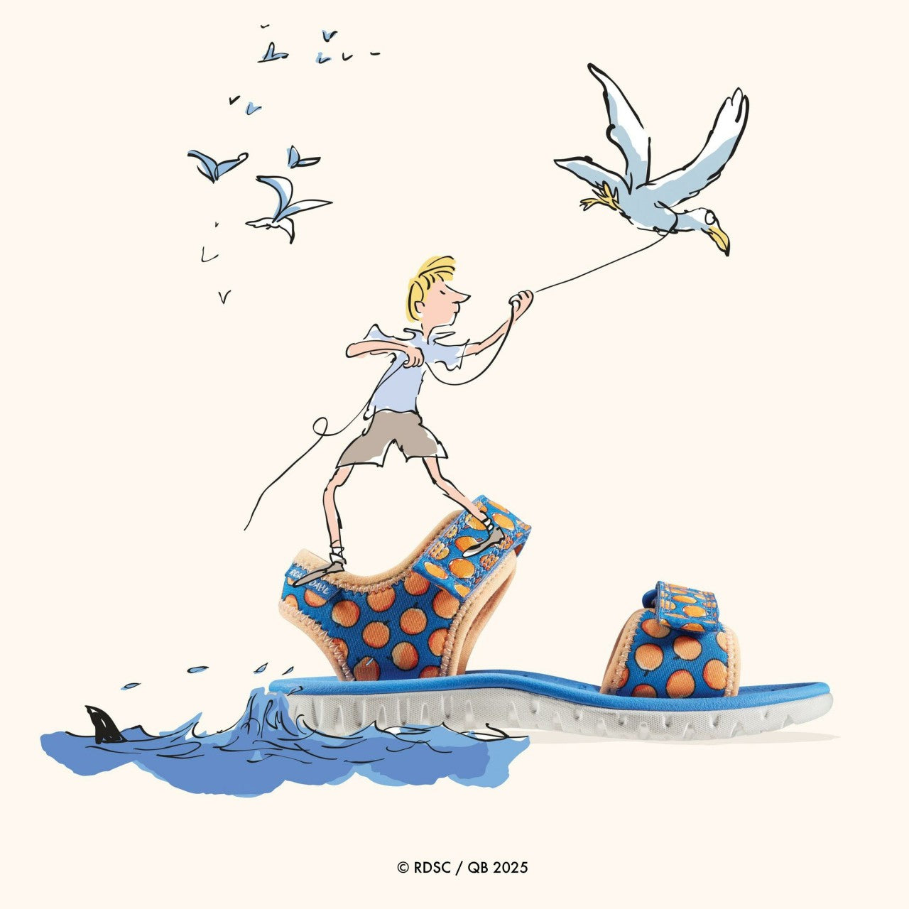 Roald Dahl James & the Giant Peach Surfing Air Kid Blue