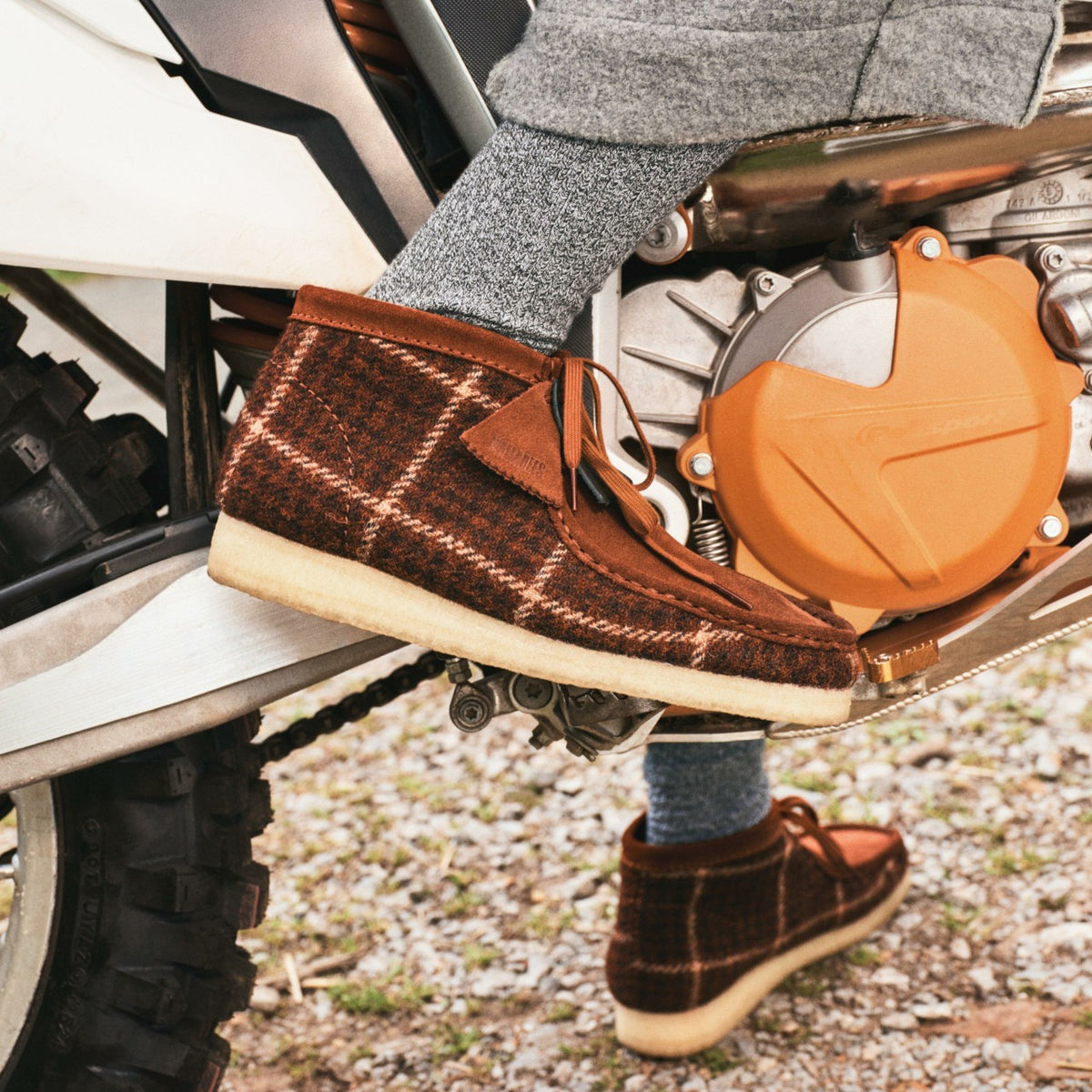 Wallabee Boot Rust Tweed Combination