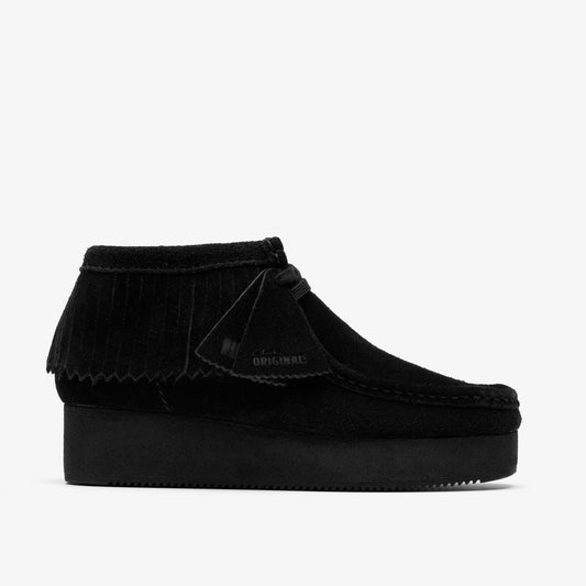 Wallabee Wedge Fringe Black Suede