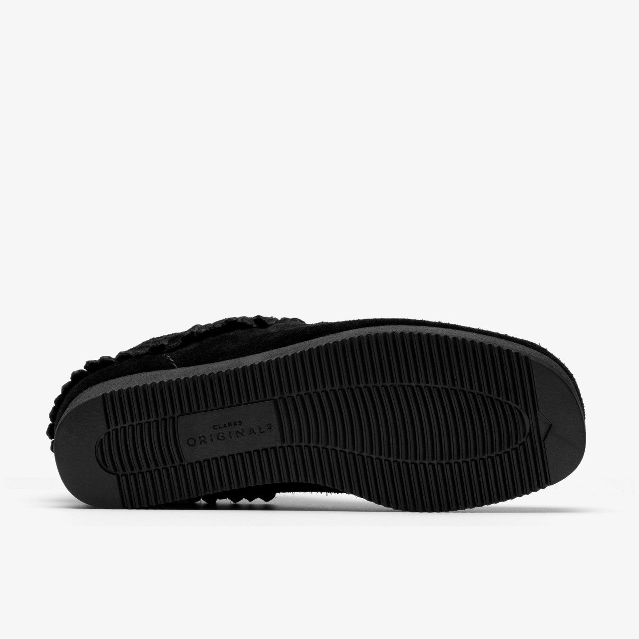 Wallabee Wedge Fringe Black Suede