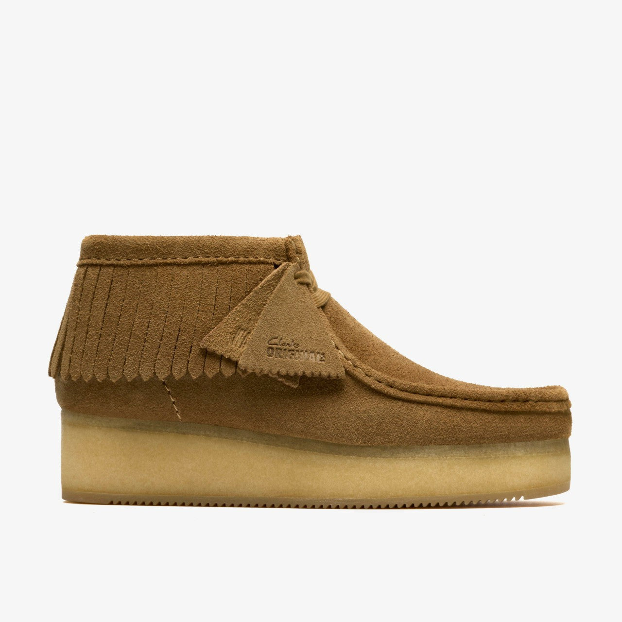 Wallabee Wedge Fringe Light Tan Suede