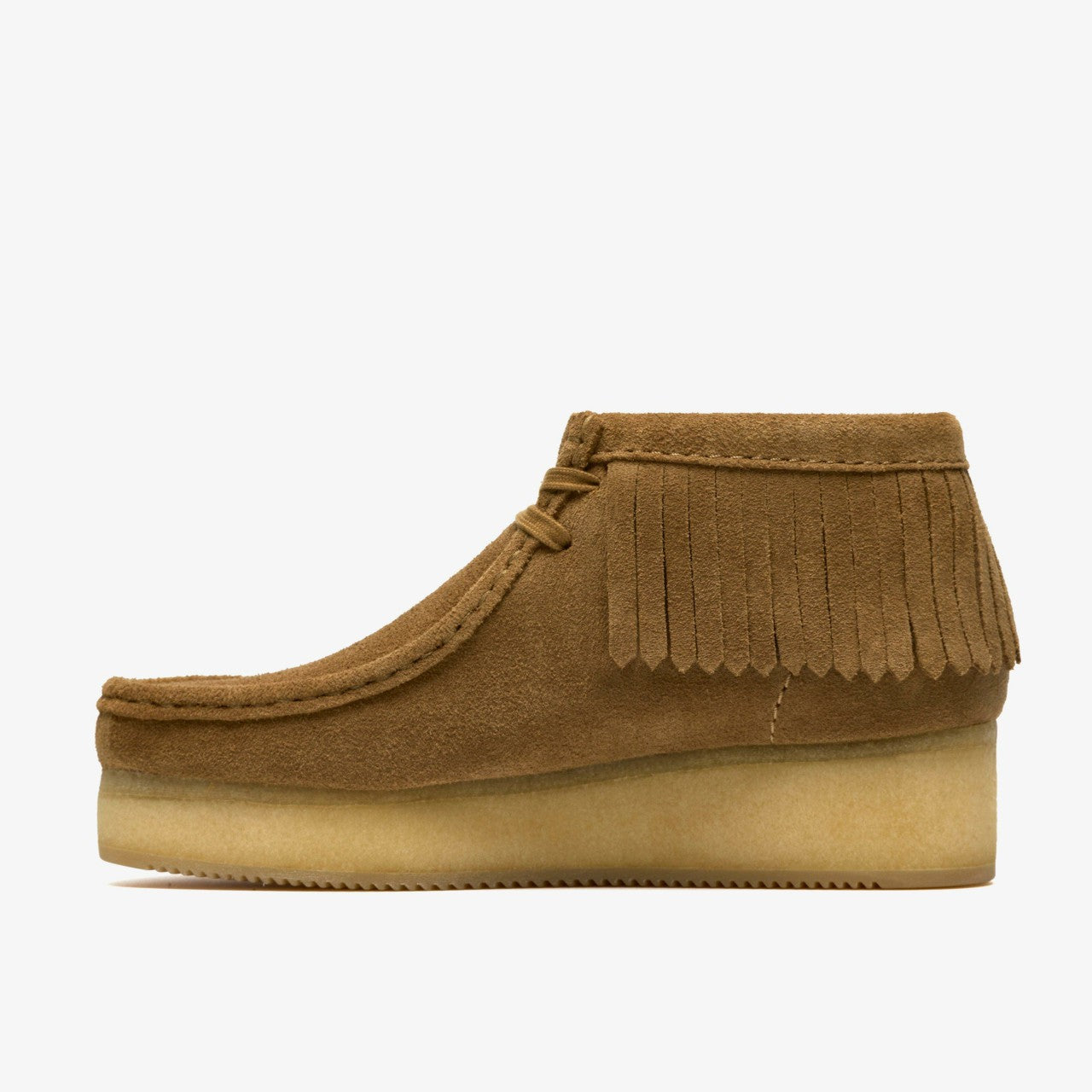 Wallabee Wedge Fringe Light Tan Suede