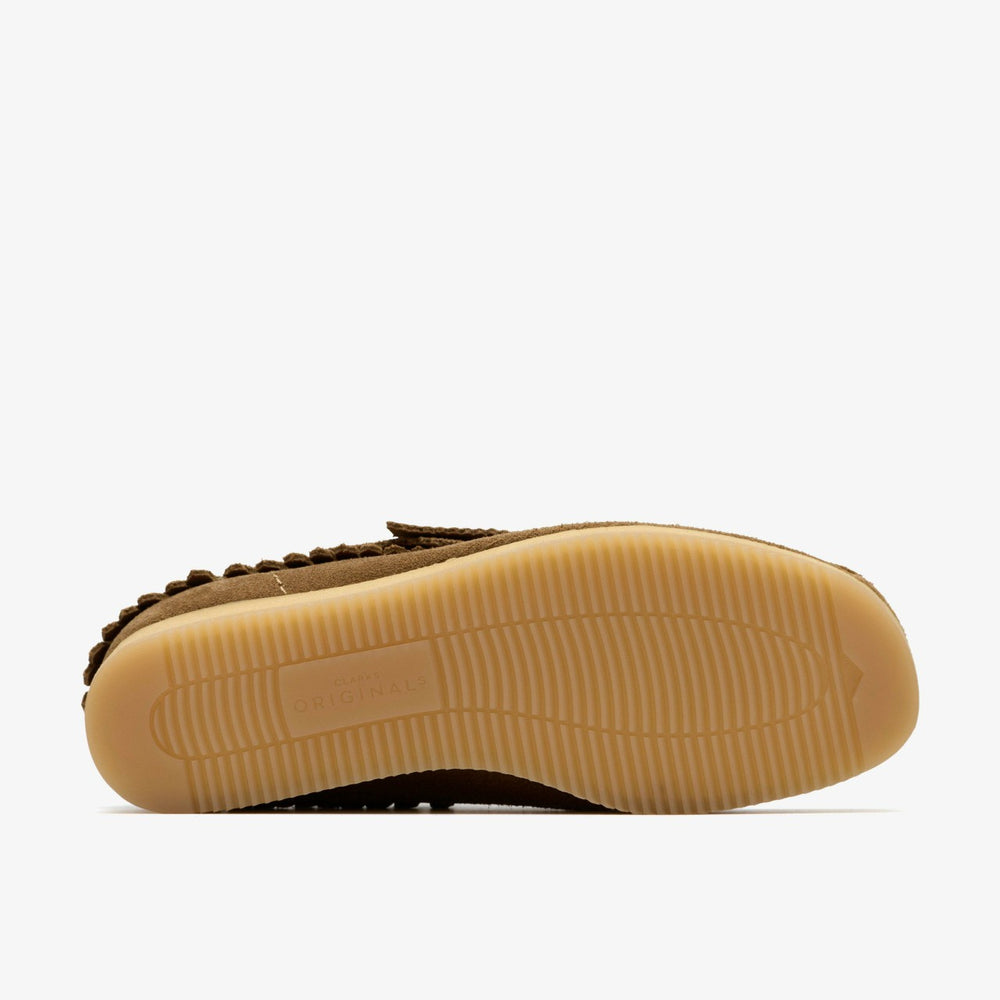 Wallabee Wedge Fringe Light Tan Suede