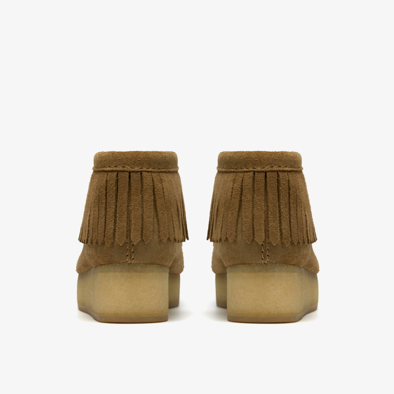 Wallabee Wedge Fringe Light Tan Suede