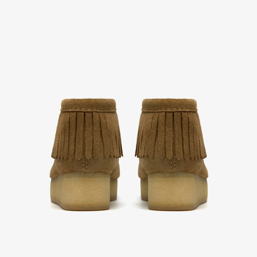 Wallabee Wedge Fringe Light Tan Suede