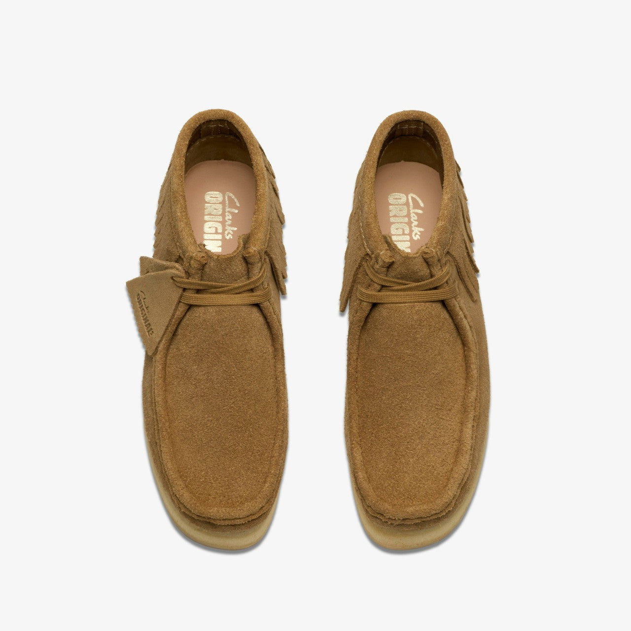 Wallabee Wedge Fringe Light Tan Suede