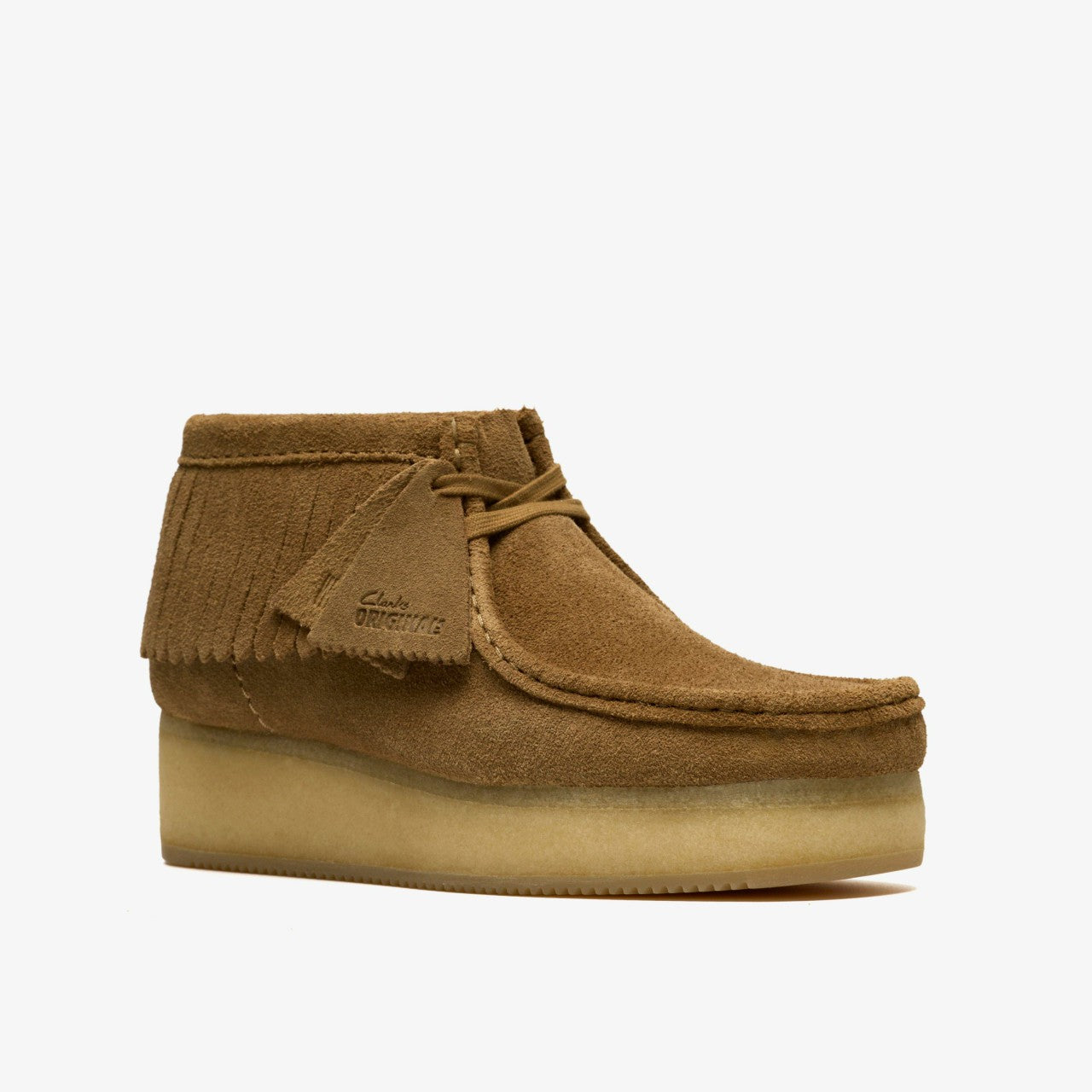 Wallabee Wedge Fringe Light Tan Suede