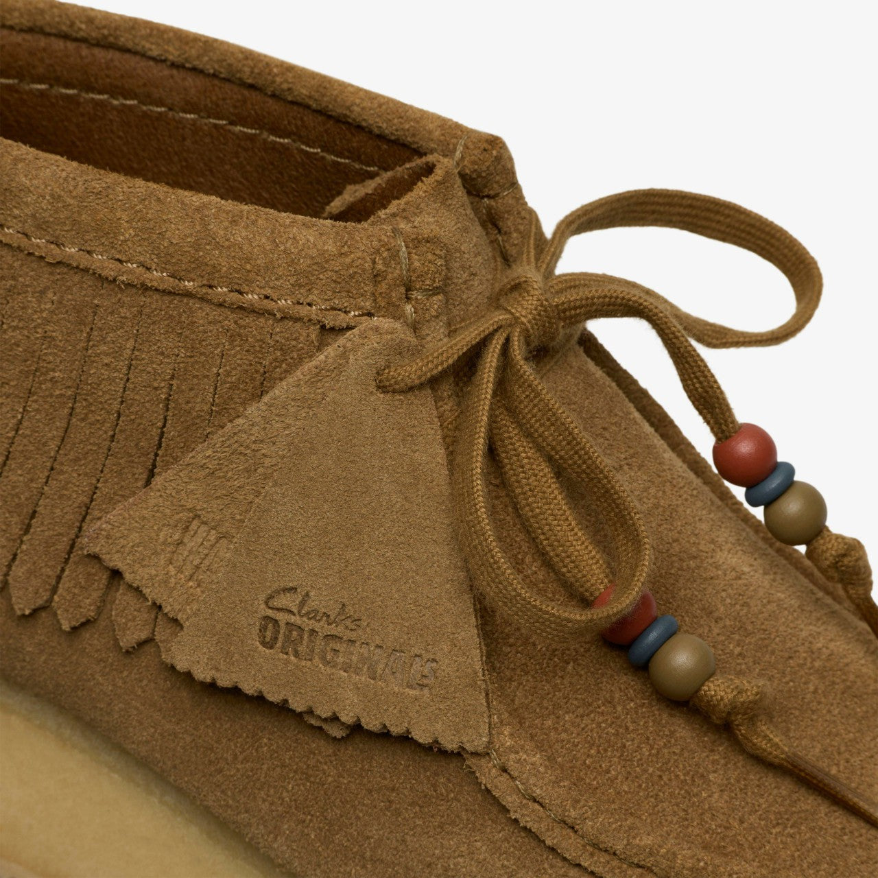Wallabee Wedge Fringe Light Tan Suede
