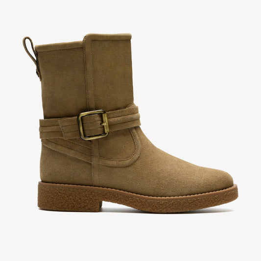 Nella Mid Dark Sand Suede