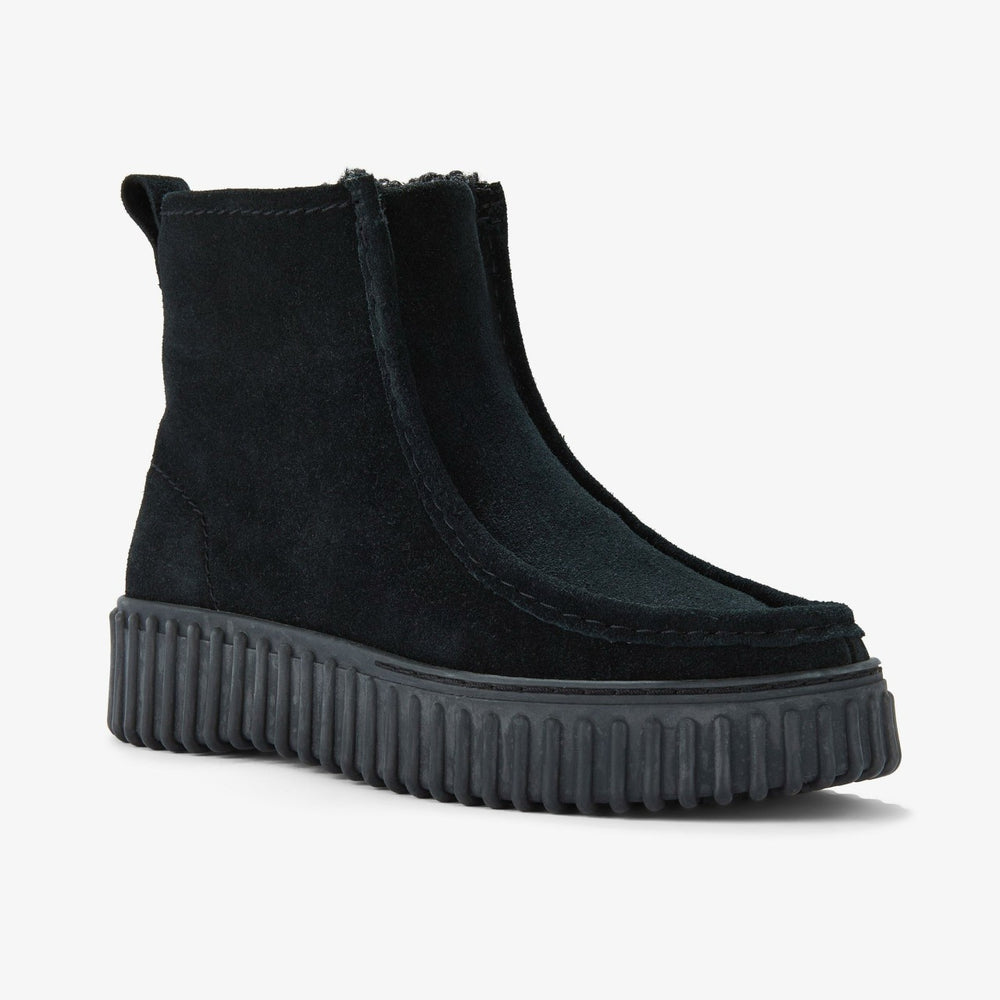 Torhill Cozy Black Warmlined Suede