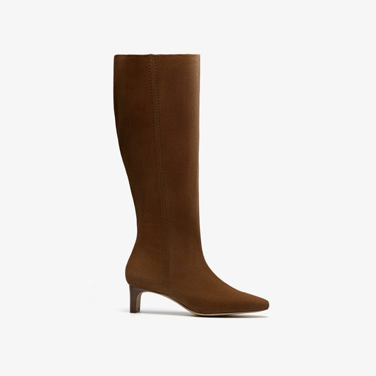 Edina Tall Walnut Suede