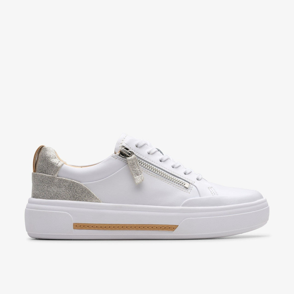 Hollyhock Zip Silver Combination Leather