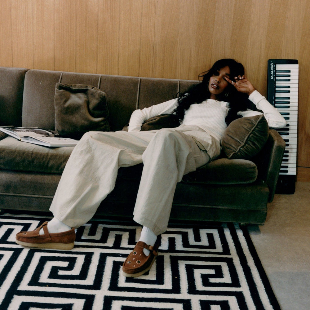 Wallabee T Bar Brown/Orange Suede