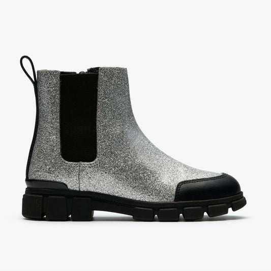 Evyn Chelsea Kid Silver Patent