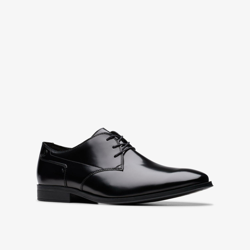 Paulton Lace Black Hi Shine Leather