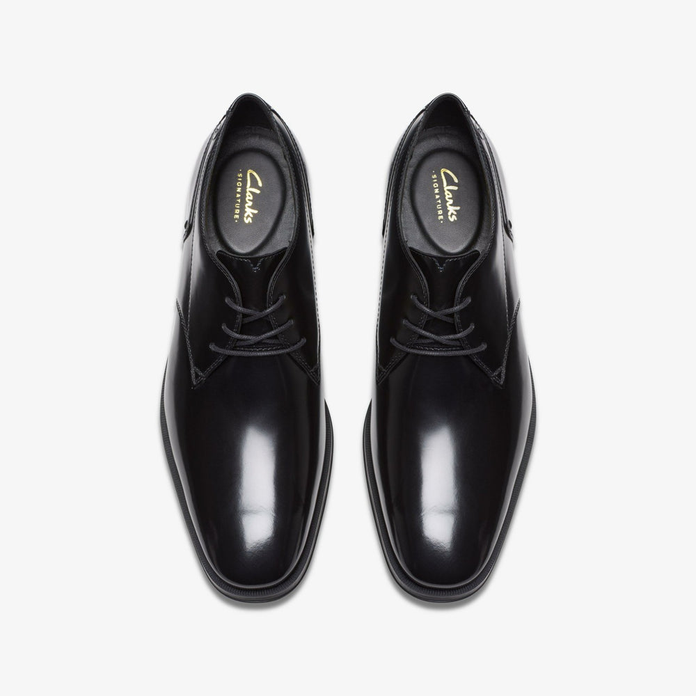 Paulton Lace Black Hi Shine Leather