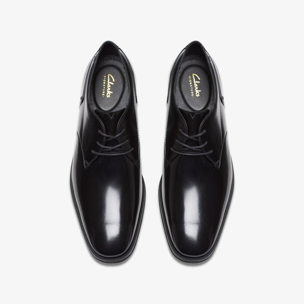 Paulton Lace Black Hi Shine Leather