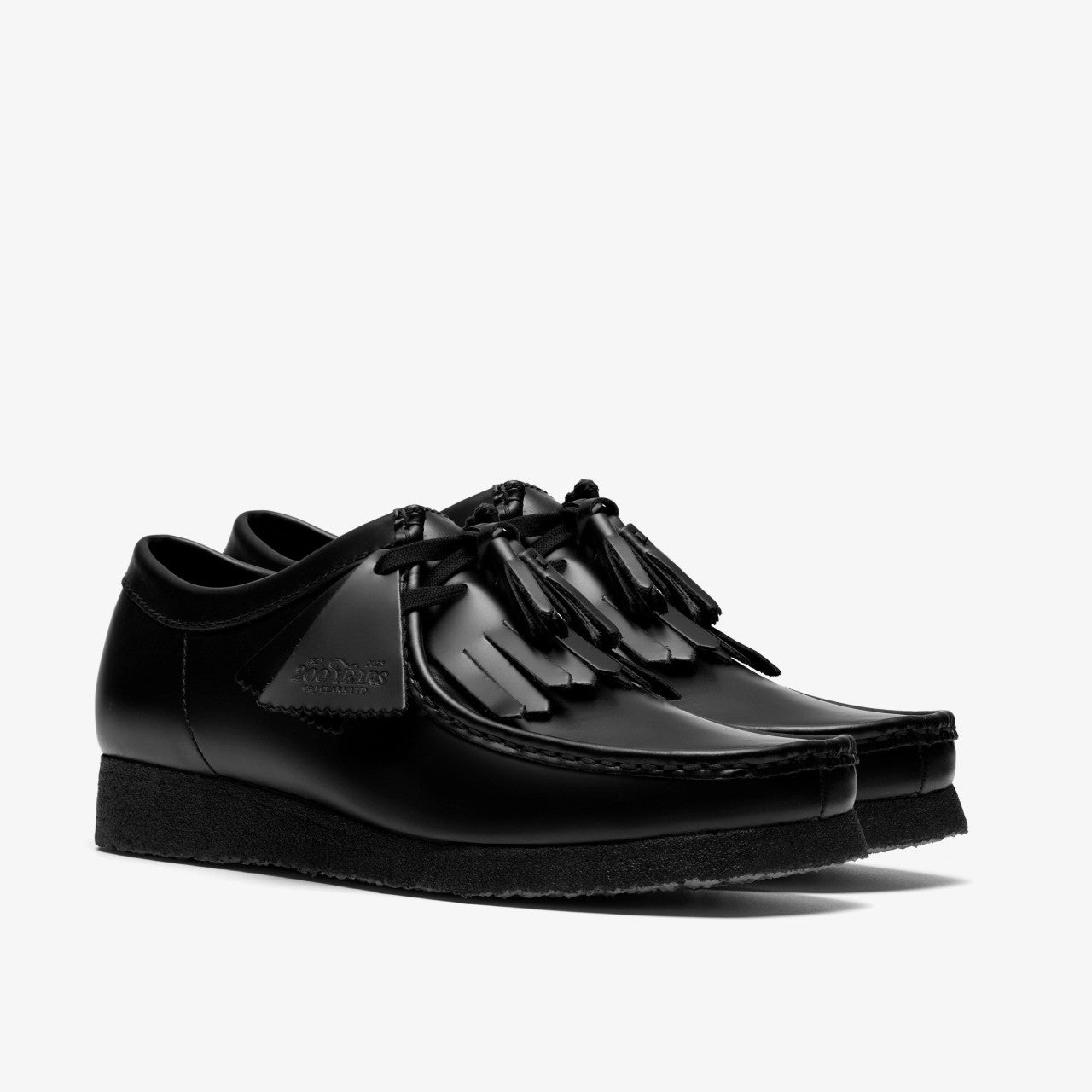 Wallabee Black Hi Shine Leather