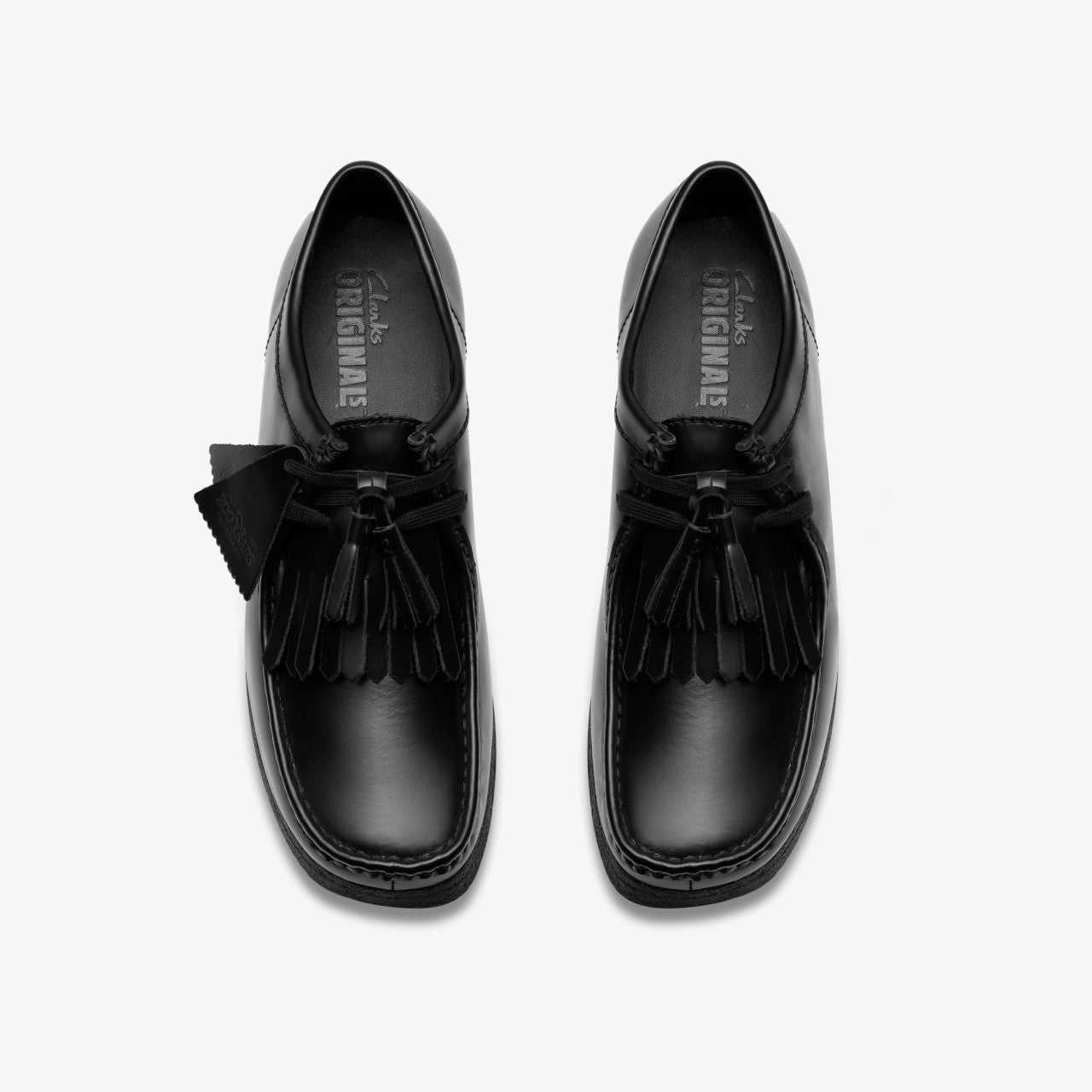 Wallabee Black Hi Shine Leather