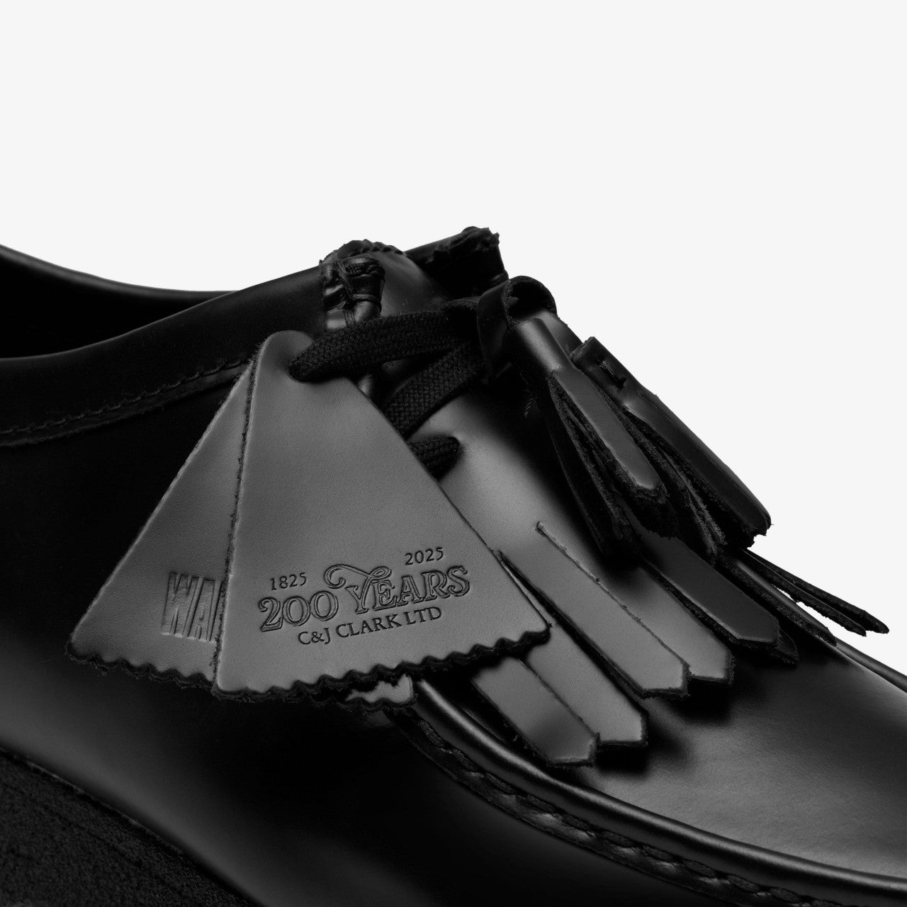 Wallabee Black Hi Shine Leather