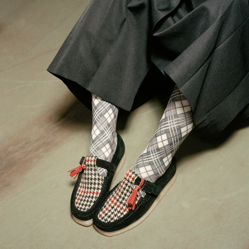 Wallabee T Bar Black Tweed Combination