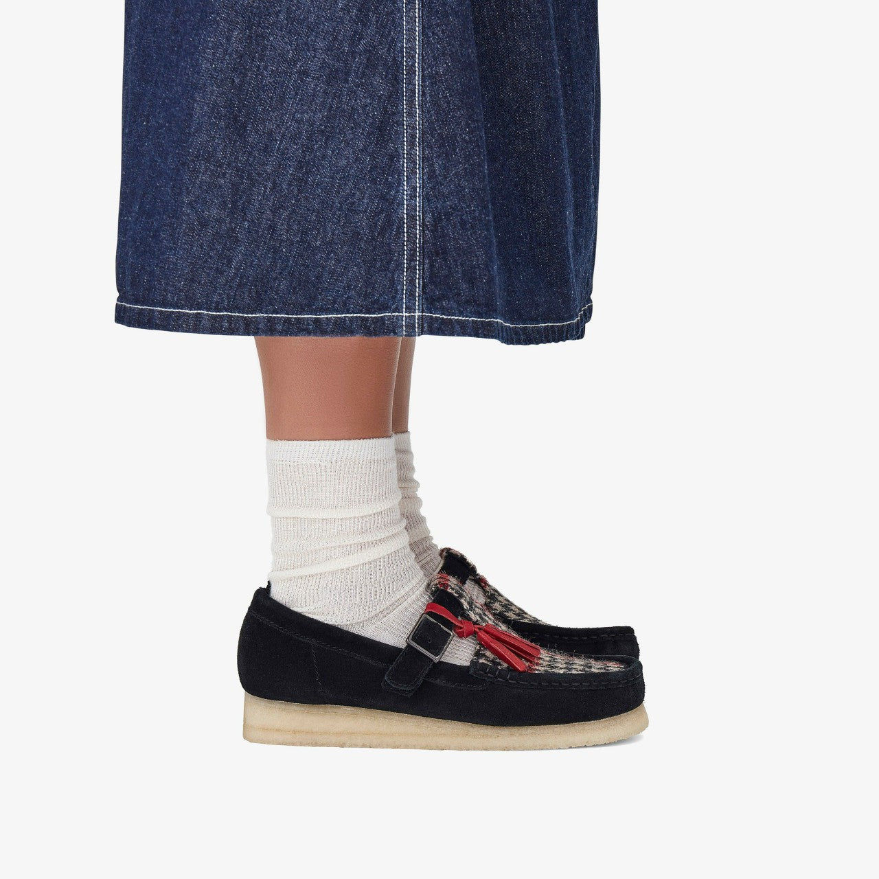 Wallabee T Bar Black Tweed Combination