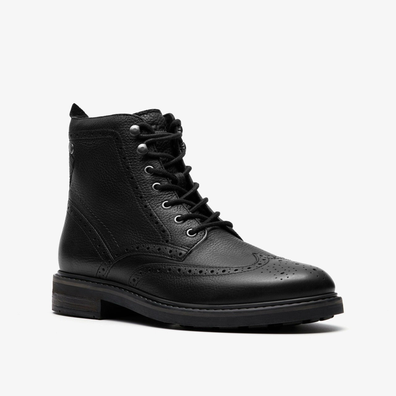 Newford Lace Boot Black Leather