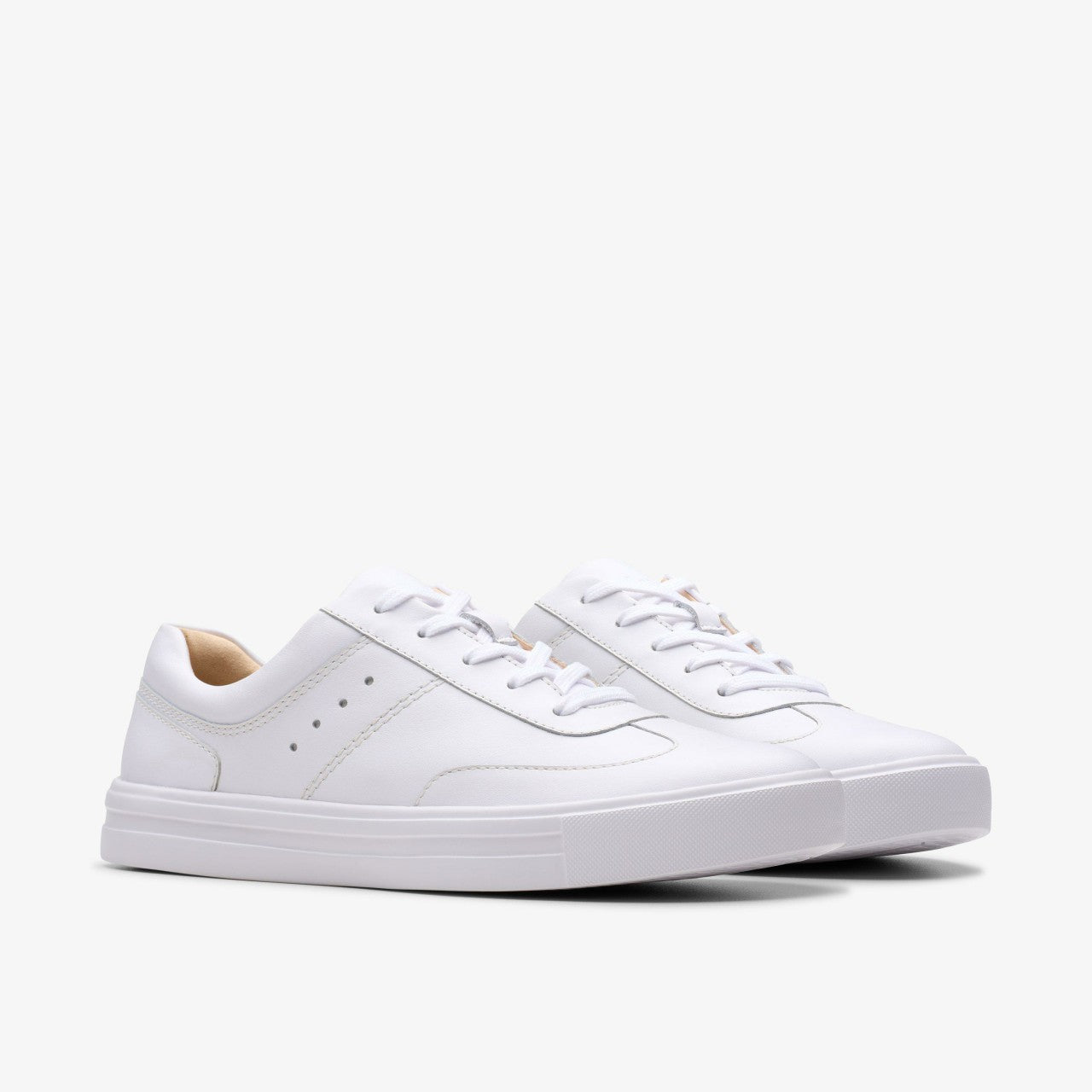 Makea Court White Leather