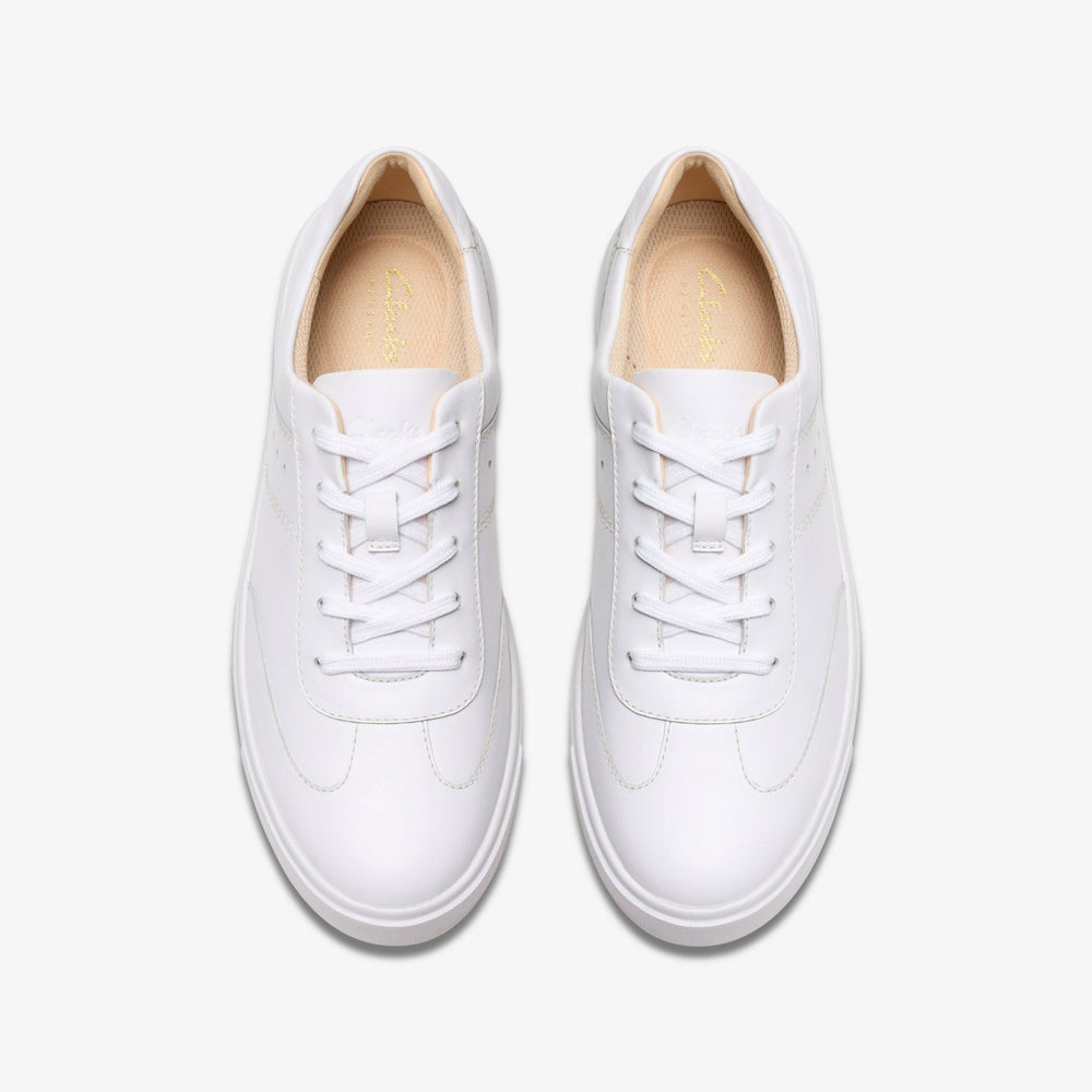 Makea Court White Leather