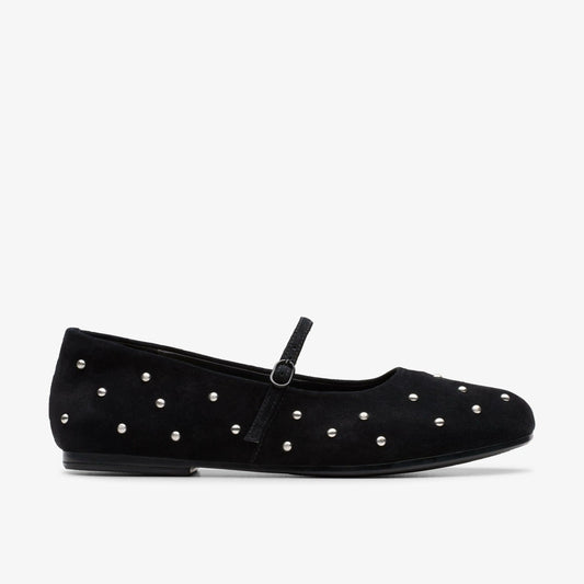 Livia Stud Black Suede