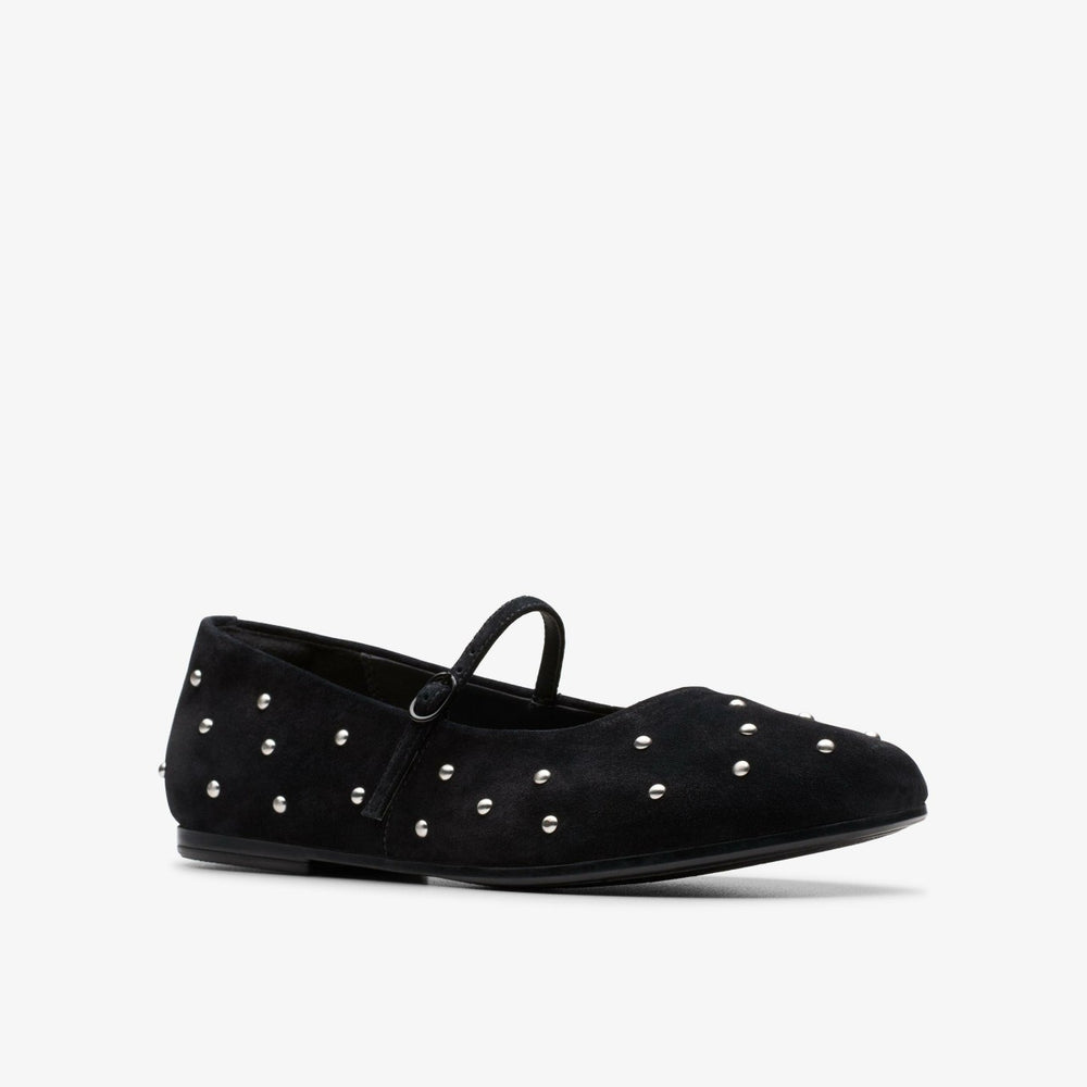 Livia Stud Black Suede