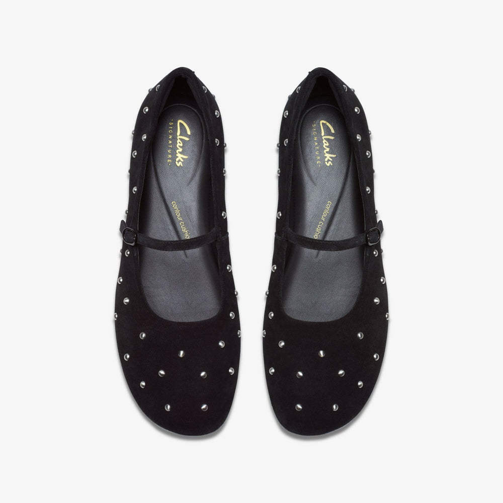 Livia Stud Black Suede