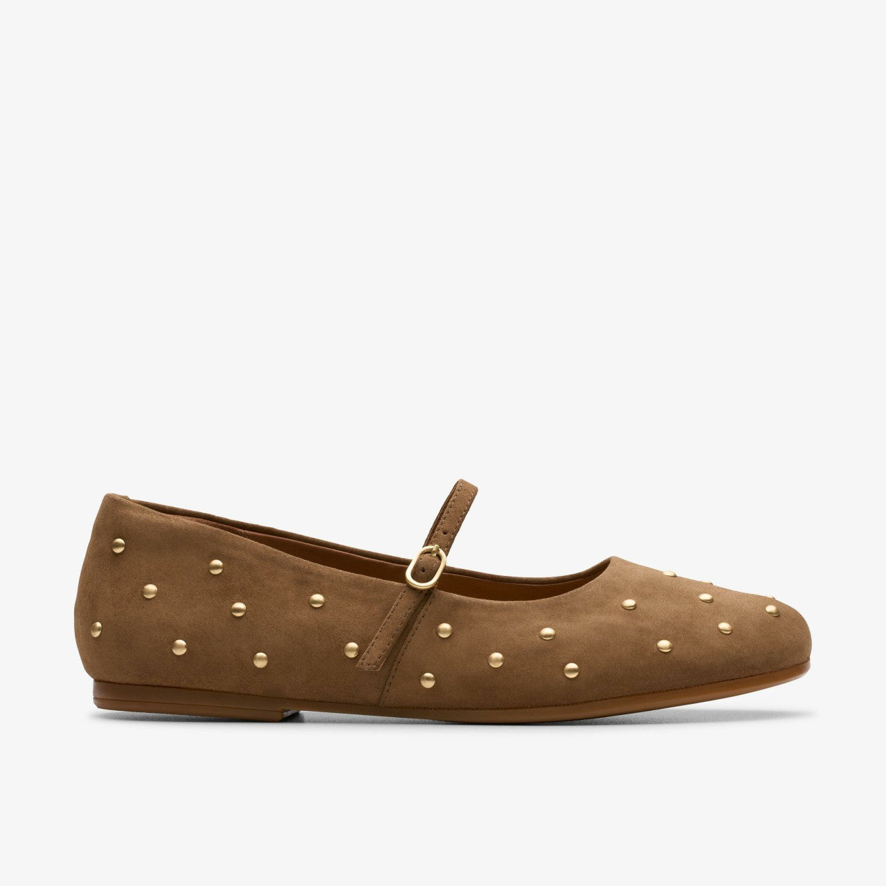 Livia Stud Walnut Suede