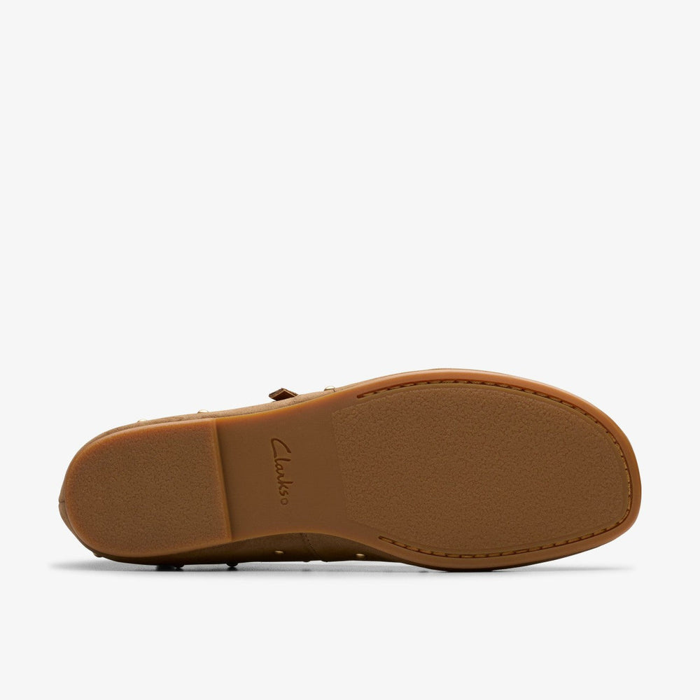Livia Stud Walnut Suede