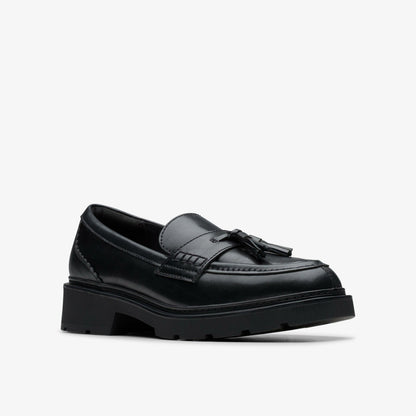 Lauryl Tassel Black Leather