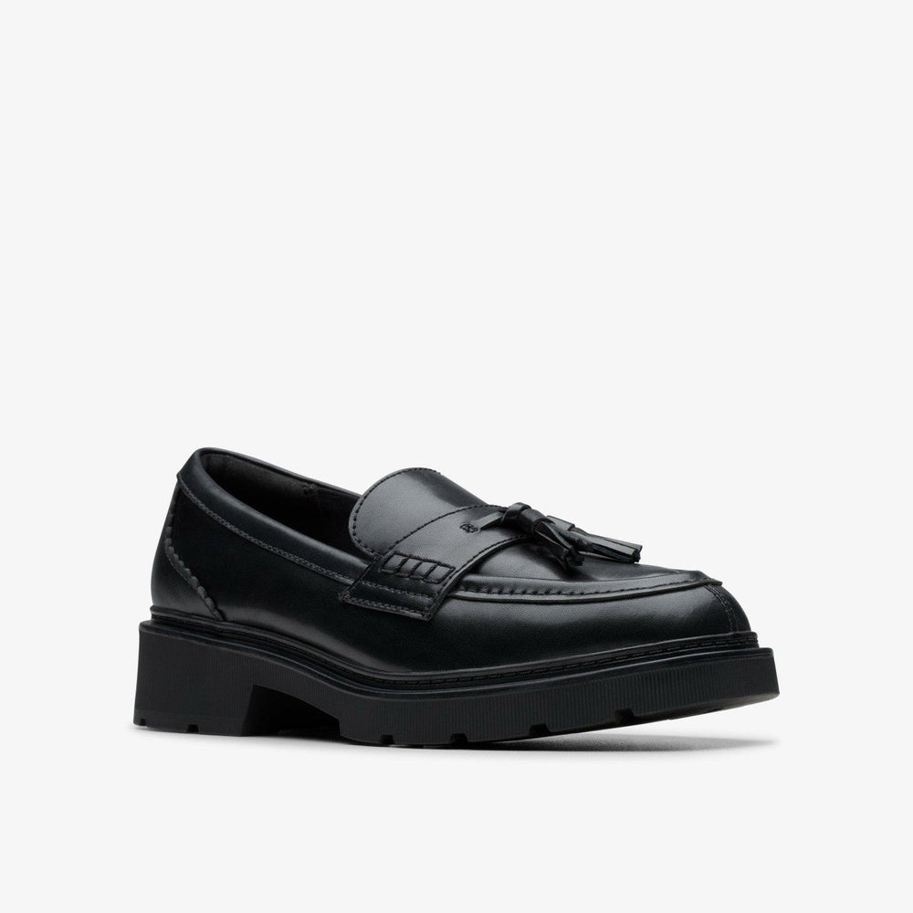 Lauryl Tassel Black Leather