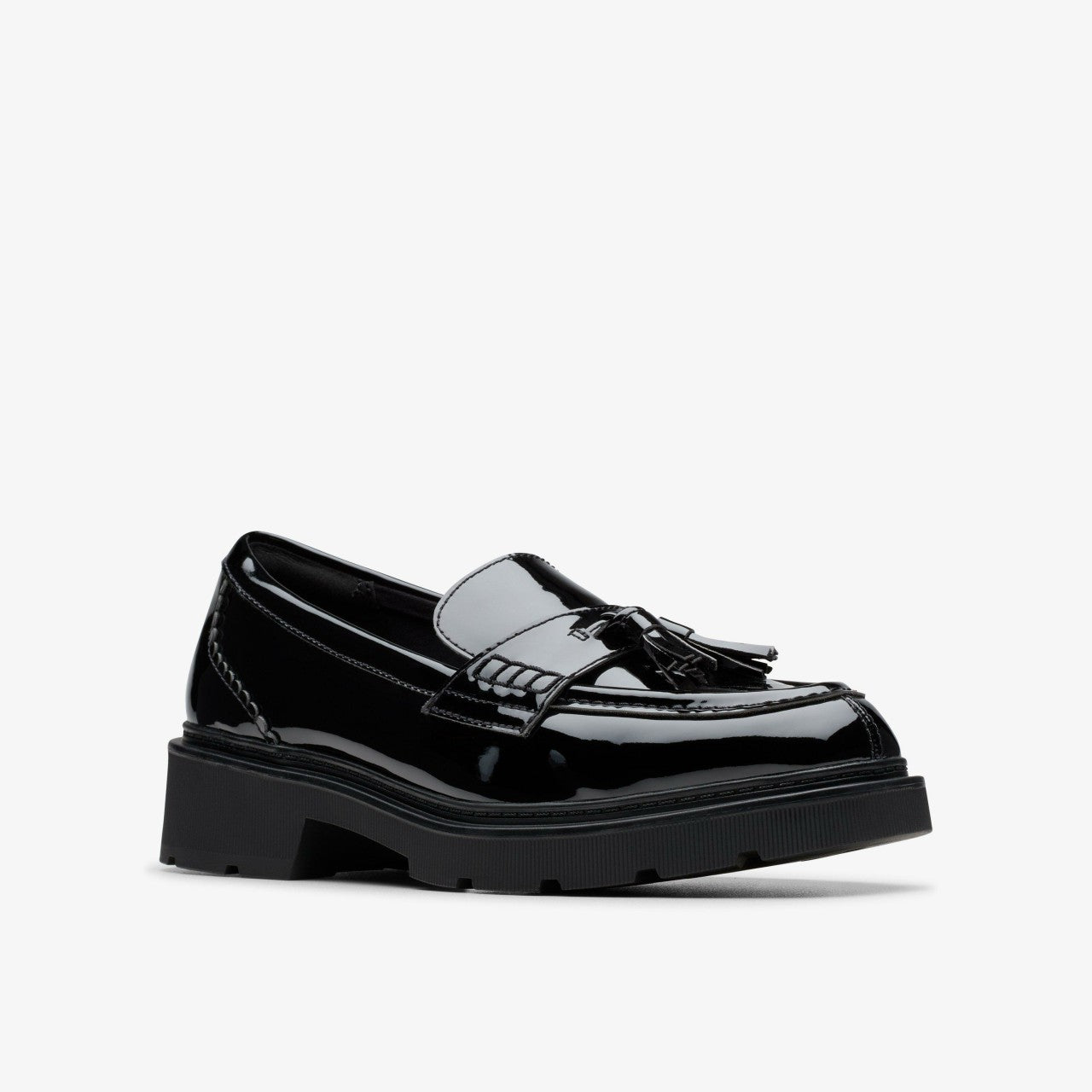 Lauryl Tassel Black Patent