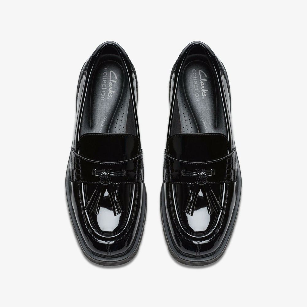 Lauryl Tassel Black Patent