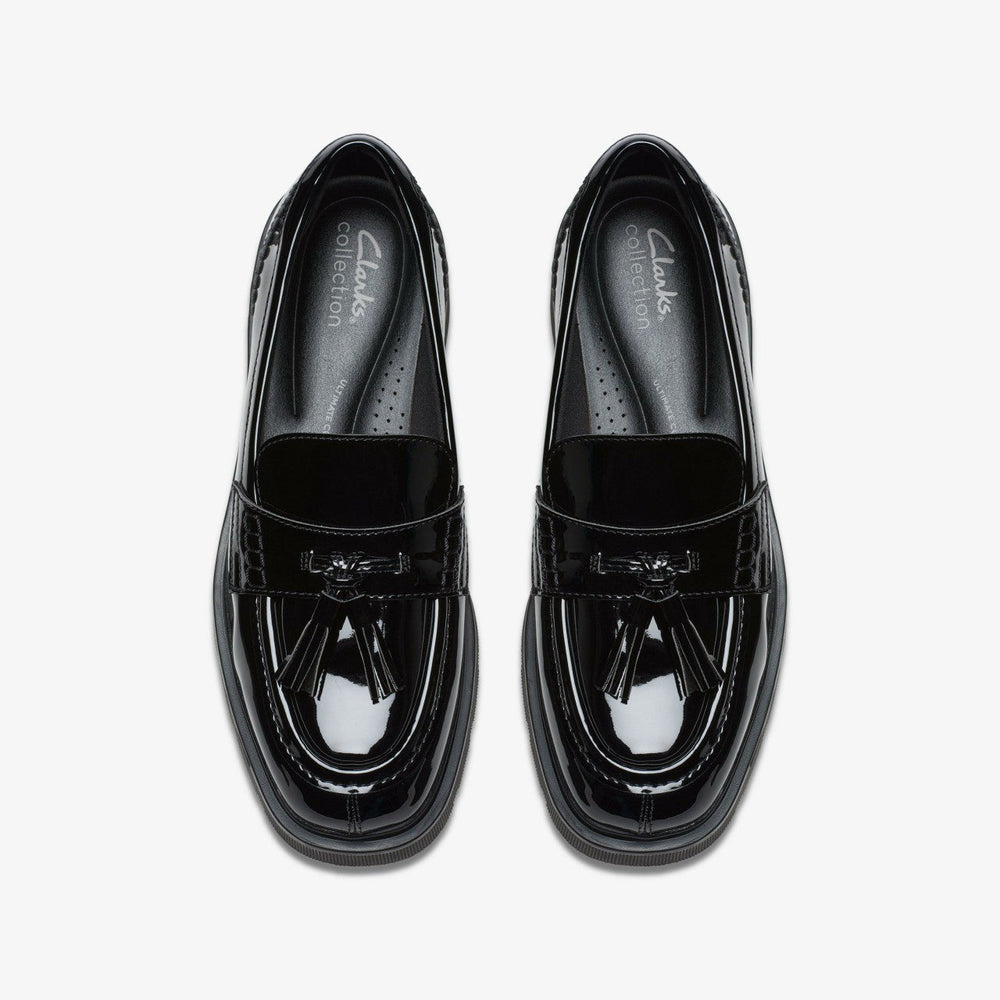 Lauryl Tassel Black Patent