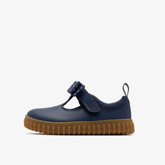 Cove Bow Toddler Navy Leather
