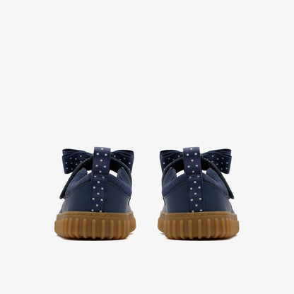 Cove Bow Toddler Navy Leather